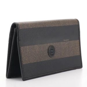 SALE EUC Fendi Striped Bifold Long Wallet